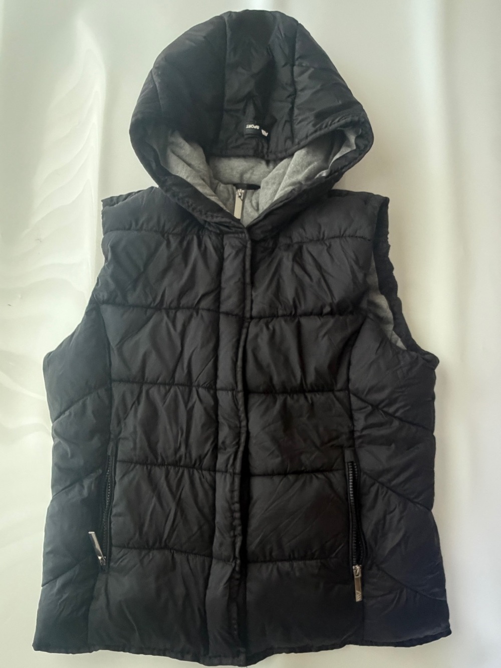 Andrew Marc Black Quilted Hooded Puffer Vest